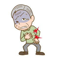 胸に痛みを感じる男性