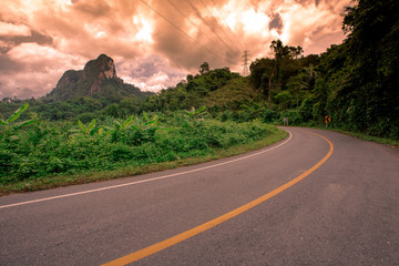 Natural scenery background, high angle on the top of the hill, can see a variety of mountains, various plants, blurred through the wind while watching nature, seen in rural tourist attractions.