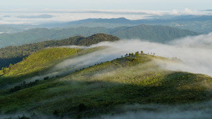 Beautiful mountains with beautiful clouds on the top.Mountain landscape at sunset.  beautiful view on hills Landscape of Mountain with sunrise background.,Nature background.