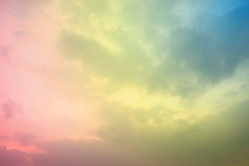 Pastel colors of clouds and soft sky background 
