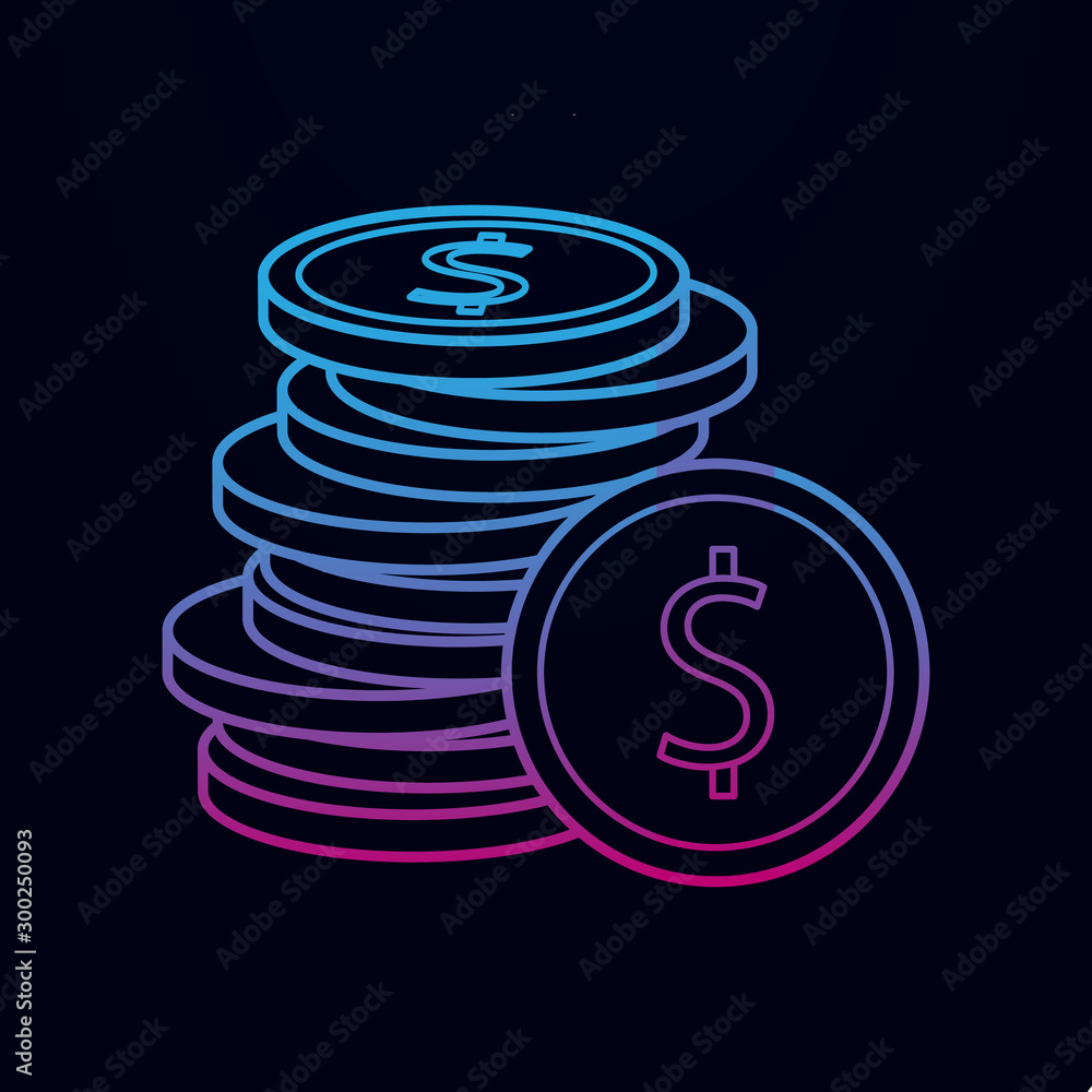 Poster cash coins nolan icon. simple thin line, outline vector of banking icons for ui and ux, website or m