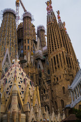 This image capture shows a stunning exterior view of the famous La Sagrada Família Roman Catholic...