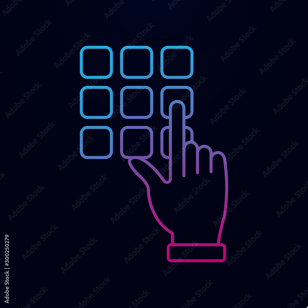 Poster to deposit a pin into an atm nolan icon. simple thin line, outline vector of banking icons for ui an