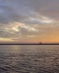 Fototapeta premium Sunrise over the Baltic sea during late Autumn and Spring season.