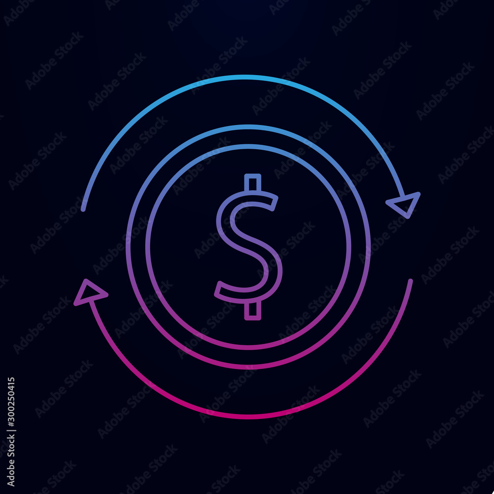 Poster circulation of money nolan icon. simple thin line, outline vector of banking icons for ui and ux, we