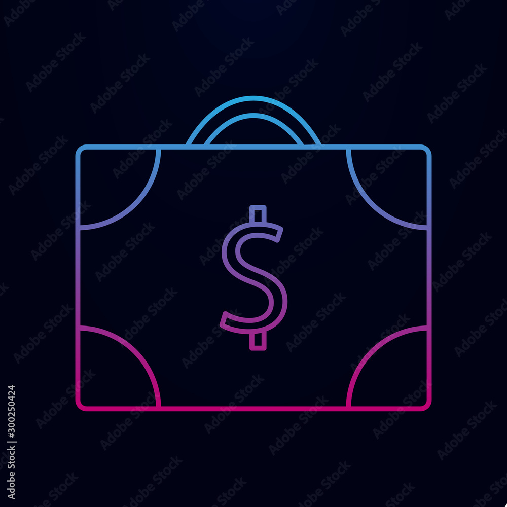 Aufkleber suitcase of money nolan icon. simple thin line, outline vector of banking icons for ui and ux, websi