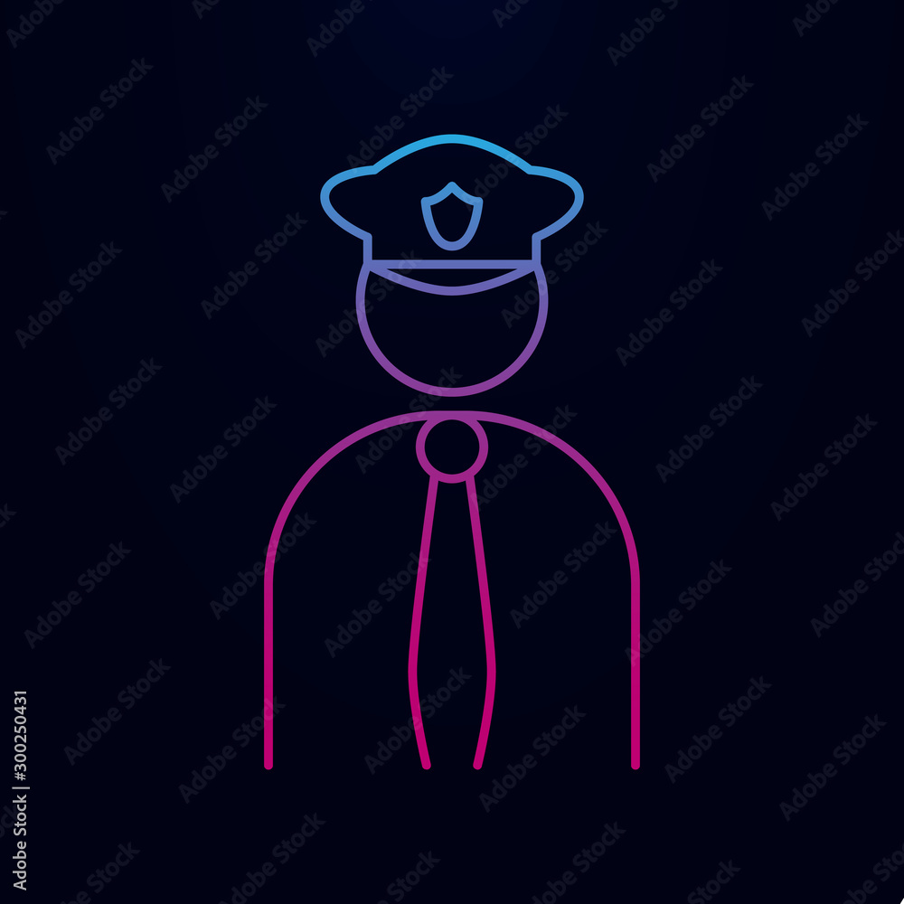 Poster bank guard nolan icon. simple thin line, outline vector of banking icons for ui and ux, website or m