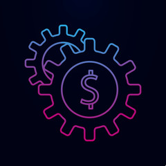 Money in gear nolan icon. Simple thin line, outline vector of banking icons for ui and ux, website or mobile application
