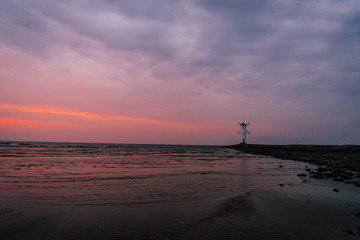 Sun setting over the Baltic sea during the late Autumn and early Spring season. 