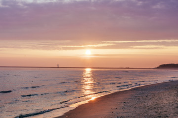 Fototapeta na wymiar Sunrise over the Baltic sea during late Autumn and Spring season.