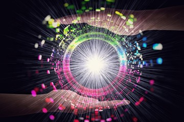 手のひらに浮かぶ光り渦