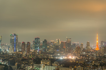 Fototapeta na wymiar 東京都渋谷区恵比寿から見た東京の夜景