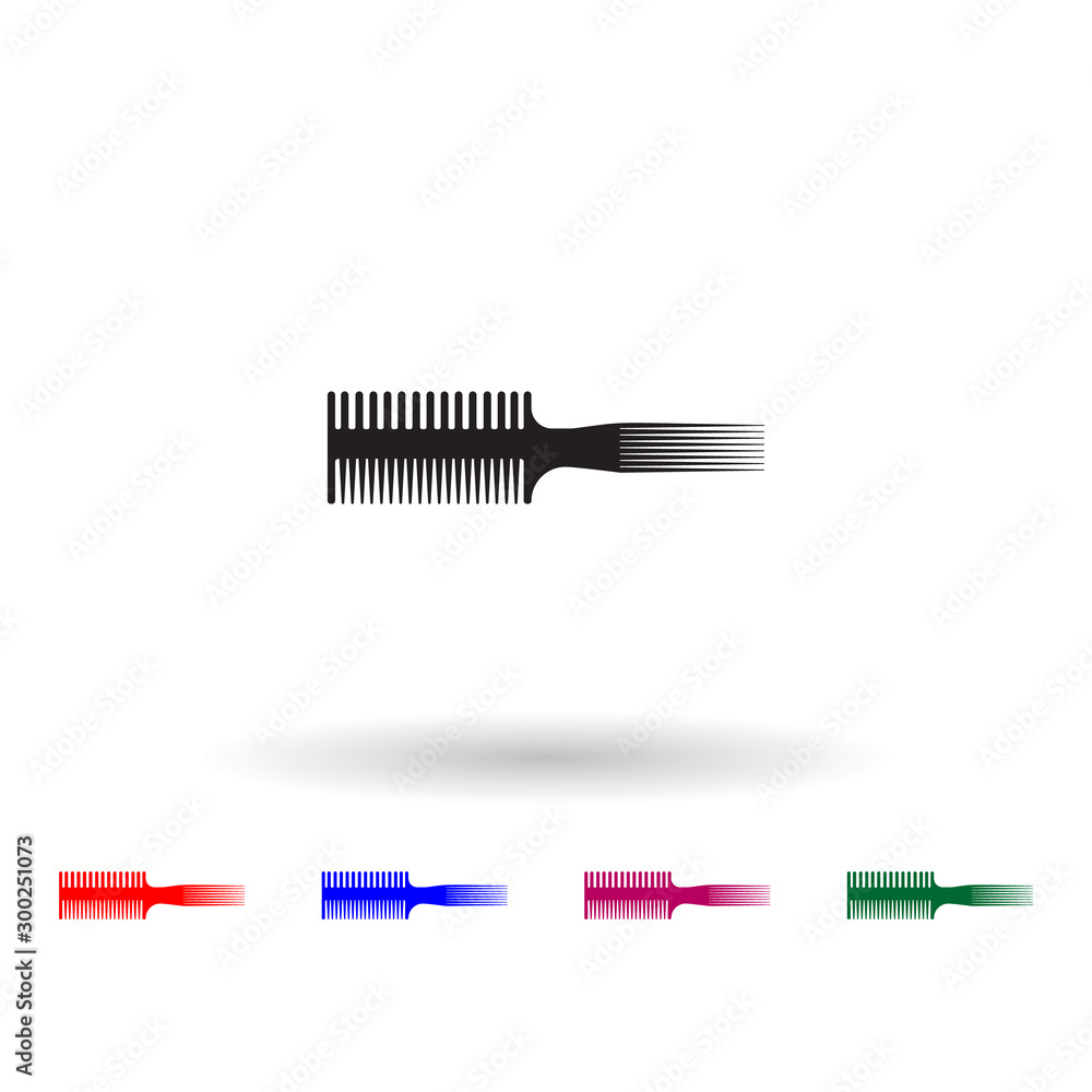 Poster comb multi color icon. simple glyph, flat vector of beauty salon icons for ui and ux, website or mob
