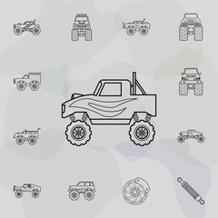 Bigfoot car icon. Bigfoot car icons universal set for web and mobile