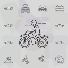 Fototapeta na wymiar Motorcyclist icon. Bigfoot car icons universal set for web and mobile