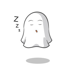 ghost sleep mascot vector cartoon illustration