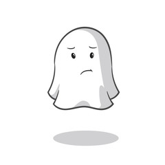 ghost sad mascot vector cartoon art illustration