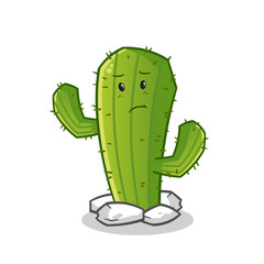 cactus sad mascot vector cartoon art illustration