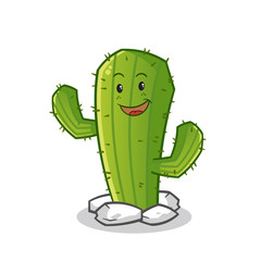 cactus smile mascot vector cartoon art illustration