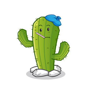 recommend clip art: cactus sick mascot vector cartoon art illustration