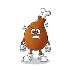 fried chicken angry mascot vector cartoon illustration
