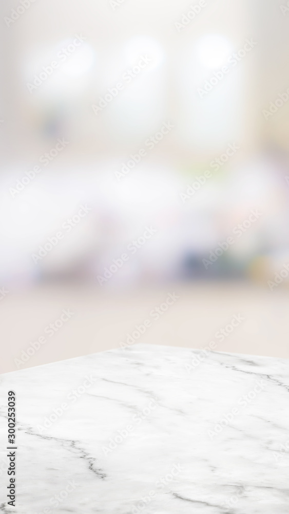 Poster marble table product display background with blur supply at home kitchen.kitchen countertop .banner 