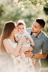 Happy family in the park
