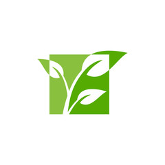 Ecology green vector icon logo illustration