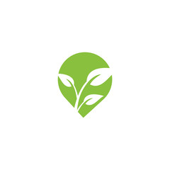Ecology green vector icon logo illustration