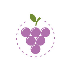 Grape fresh fruits icon vector food and drink logo design