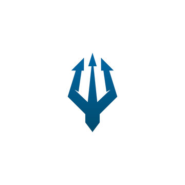 recommend clip art: Trident weapon logo design vector template