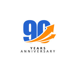 90 Year Anniversary Vector Template Design Illustration