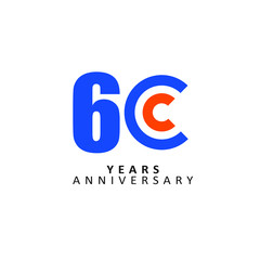 60 Year Anniversary Vector Template Design Illustration