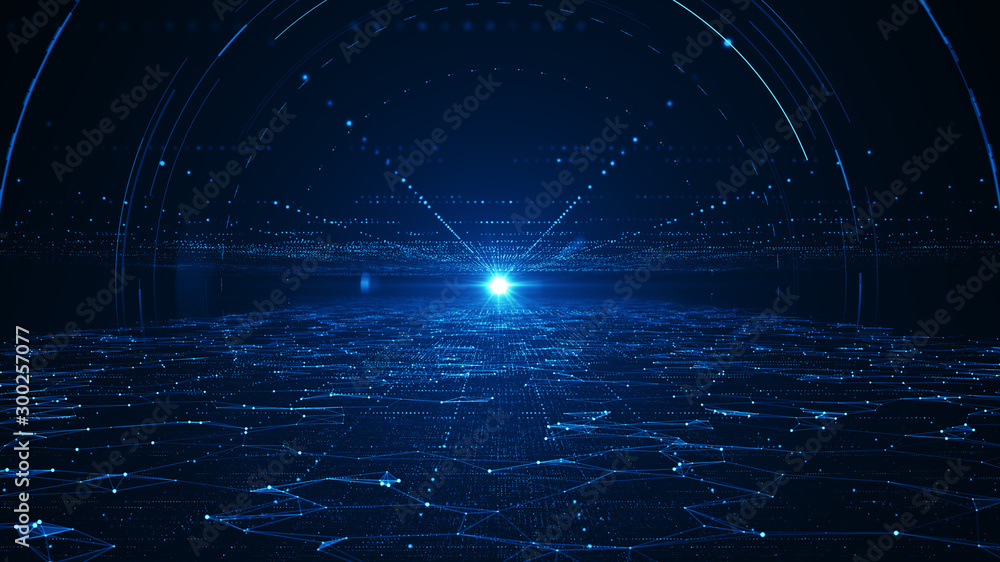 Poster abstract technology big data background concept. motion of digital data flow. transferring of big da