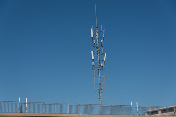 Base station antenna close-up on the roof