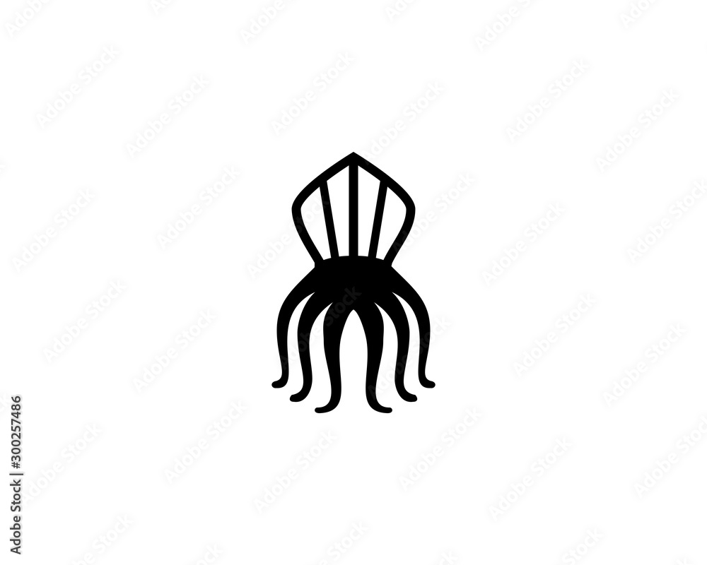 Sticker octopus furniture vector