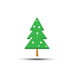 Obraz premium Christmas tree flat line icon on white background