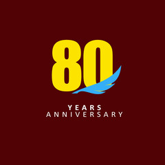 80 Year Anniversary Vector Template Design Illustration