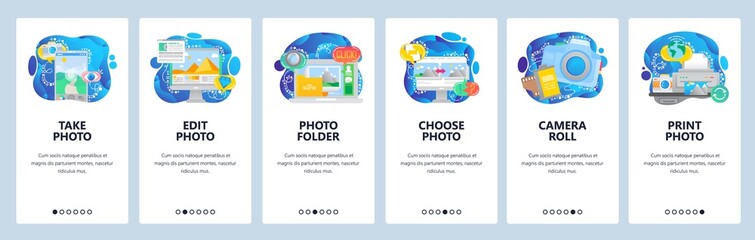 Mobile App Onboarding Screens Photo Editor Photography Digital