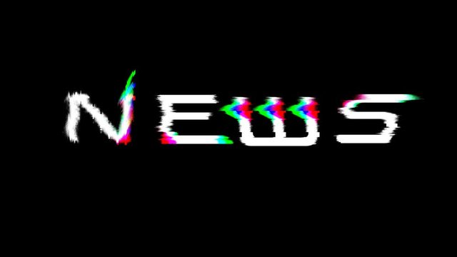 The word NEWS, rgb cmyk 3d anaglyph effect, seamless loop