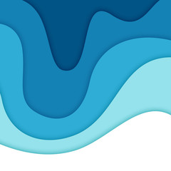 3D abstract background and paper cut shapes, vector illustration