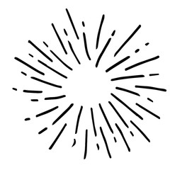 hand drawn of doodle starburst, sunburst, firework, explosion set. doodle design element. vector illustration