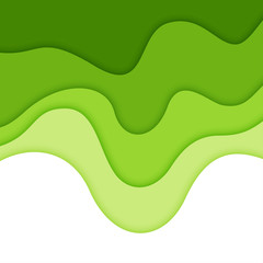 3D abstract background and paper cut shapes, vector illustration