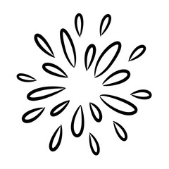 Fototapeta premium hand drawn of starburst, sunburst, firework, water explosion, sparkling. doodle design element. vector illustration