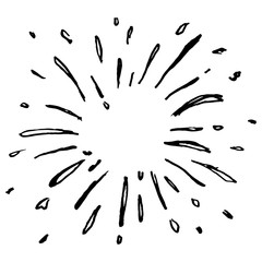 hand drawn of doodle starburst, sunburst, firework, explosion set. doodle design element. vector illustration