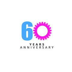 60 Year Anniversary Vector Template Design Illustration