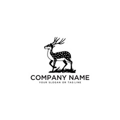 deer logo design vector template white background