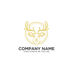 Fototapeta premium deer logo design vector template white background