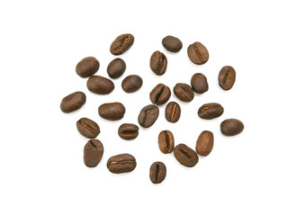 Coffee beans isolated on white background