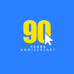 90 Year Anniversary Vector Template Design Illustration